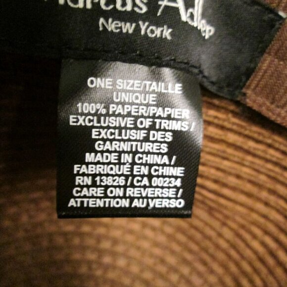 MARCUS ADLER Ribbon Tie Sun Hat-Brown-One Size-NWT - Picture 5 of 10